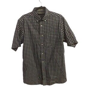 Daniel Cremieux Size M Blue Plaid Button‎ Down Short Sleeve